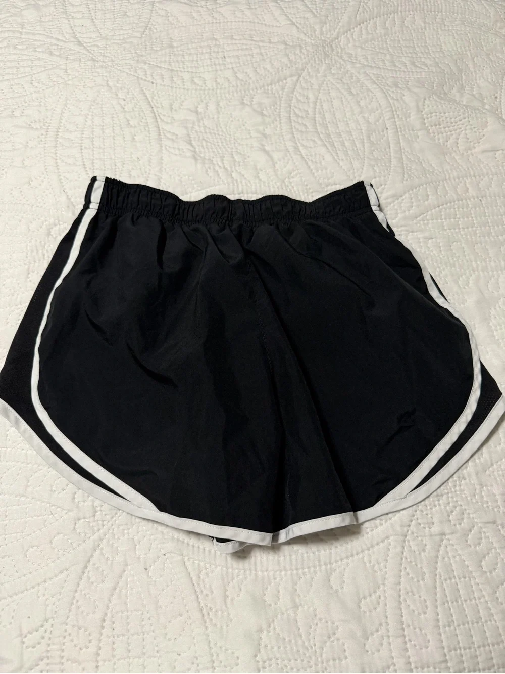 Nike Black Athletic Shorts with White Piping